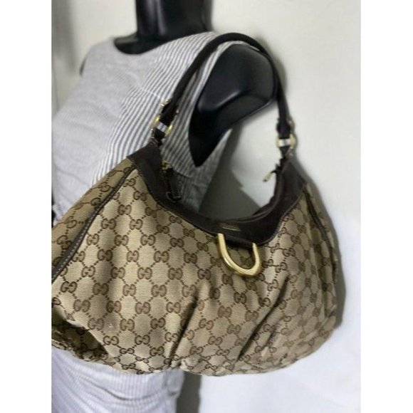 Gucci tote all over logo beige brown jacquard fabr - Picture 8 of 12